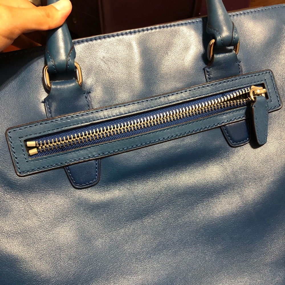 Blue Leather Coach Tanner Bag - Picture 3 of 6